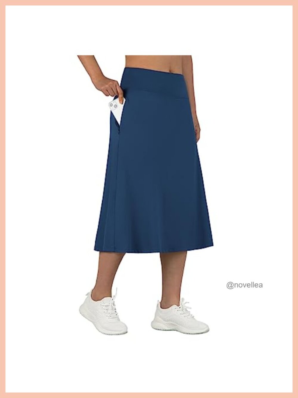 Women's 28" Midi Skort Knee Length Athletic Skirt with Pockets